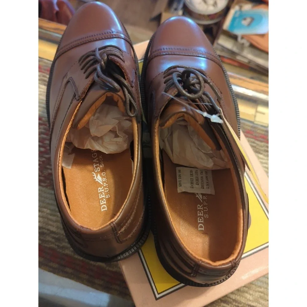 New Deer Stags Men Shoes Sz‎ 11M Oxford Casual Dress Brown Leather